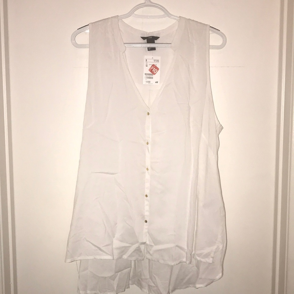 H&M cut sleeve button up shirt